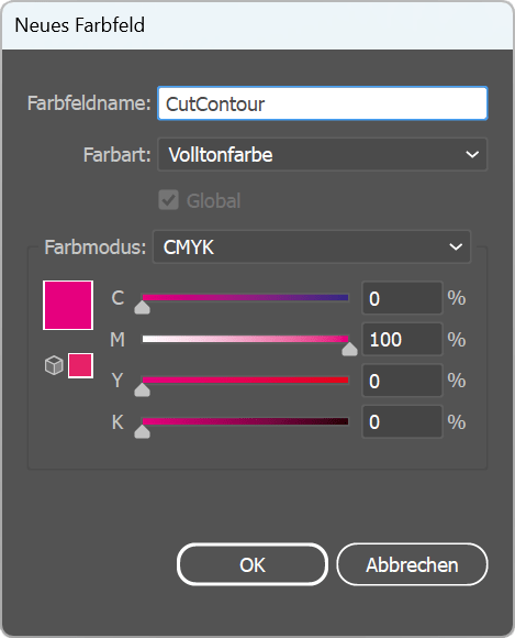 CutContour Einstellungen